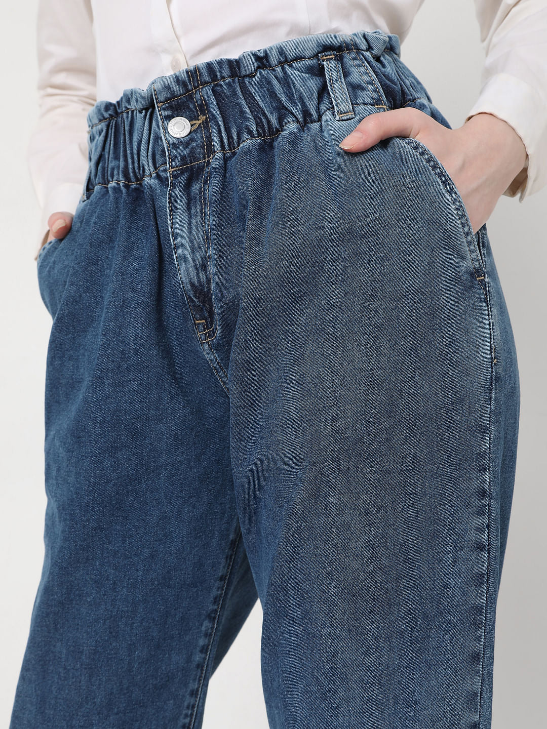Blue High Rise Jade Straight Fit Jeans