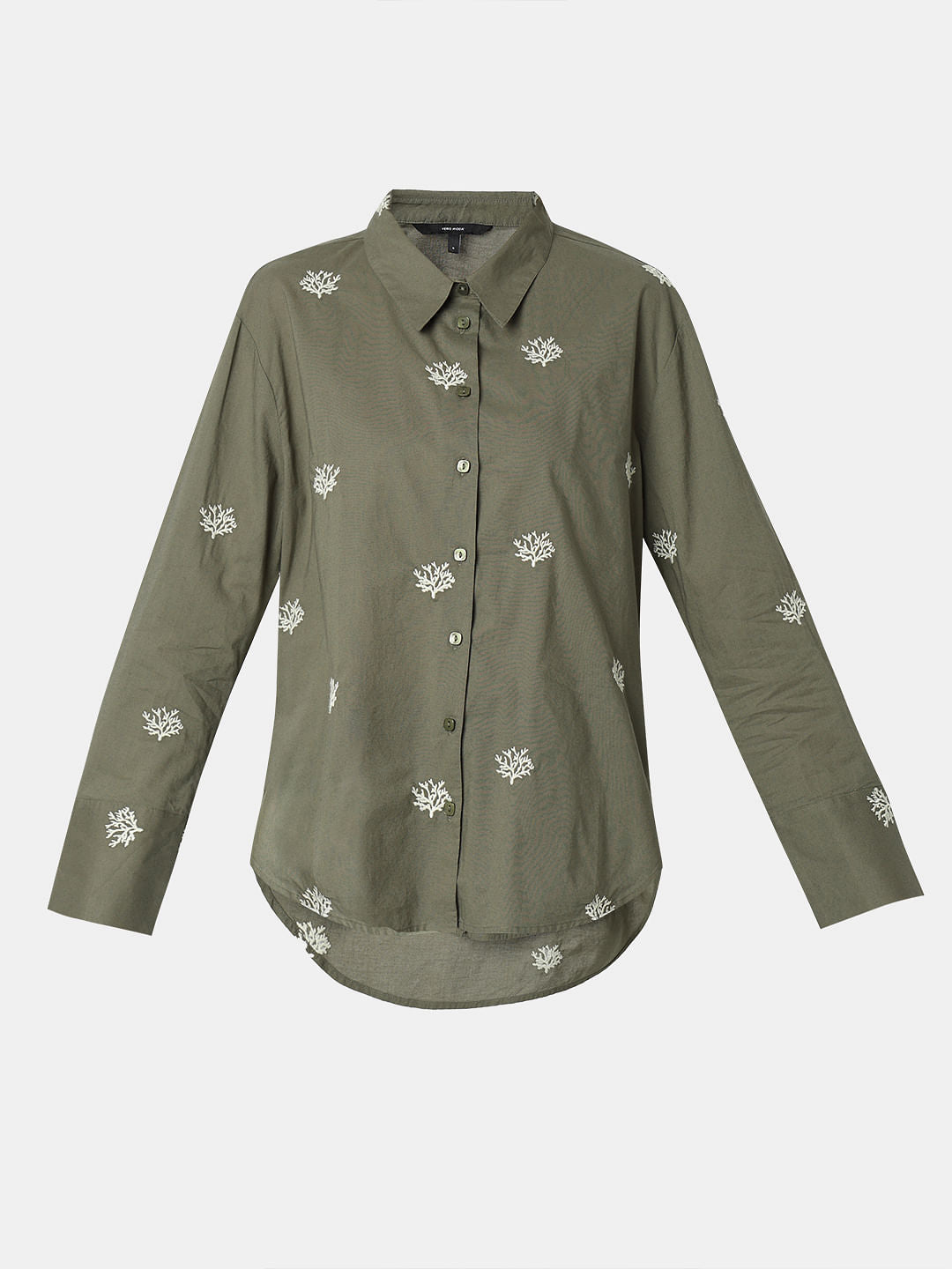 Dark Green Embroidered Shirt
