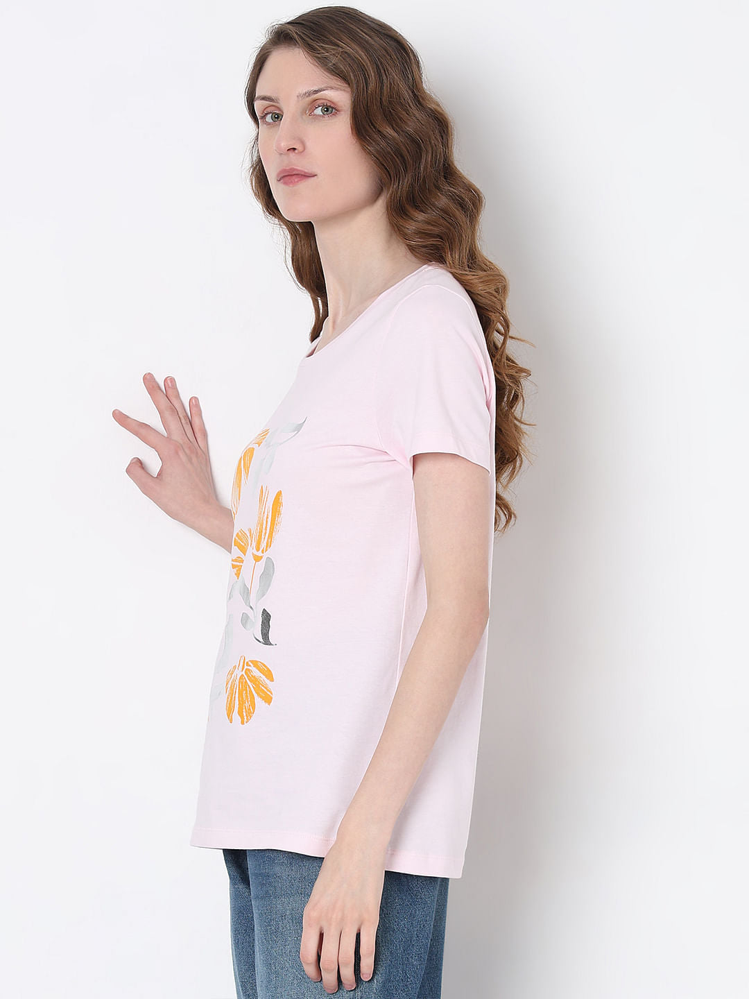 Light Pink Floral Print T-Shirt