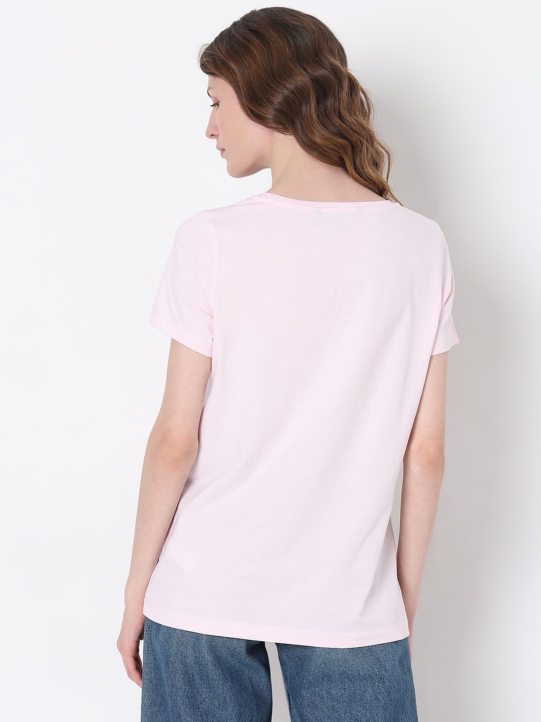 Light Pink Floral Print T-Shirt
