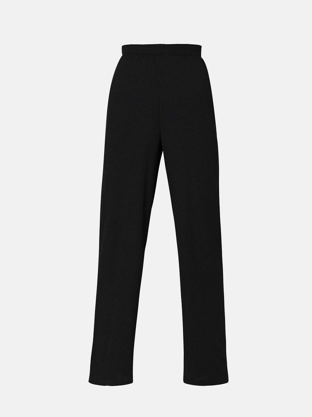Black High Rise Wide Leg Pants