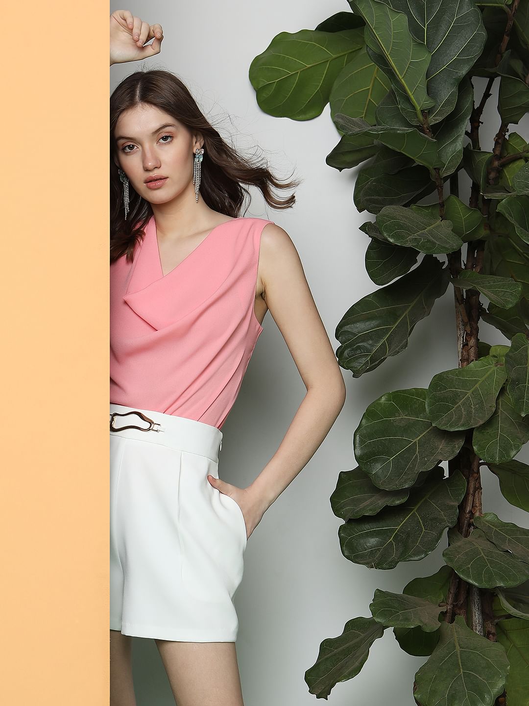 White High Rise Tailored Shorts