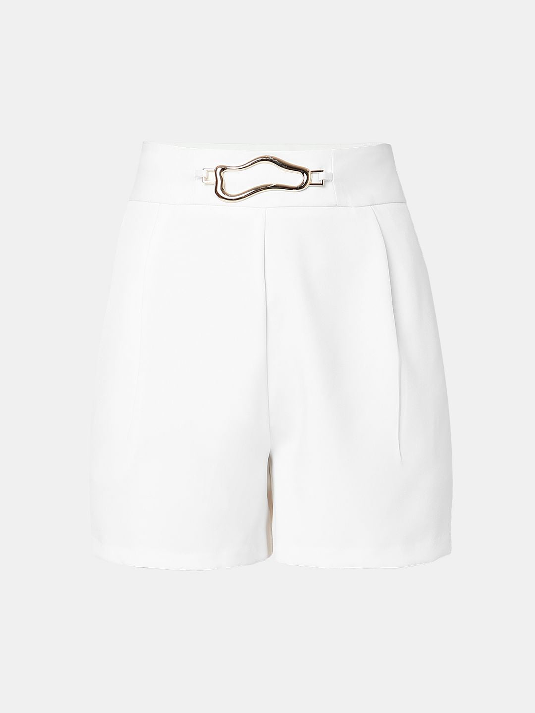 White High Rise Tailored Shorts