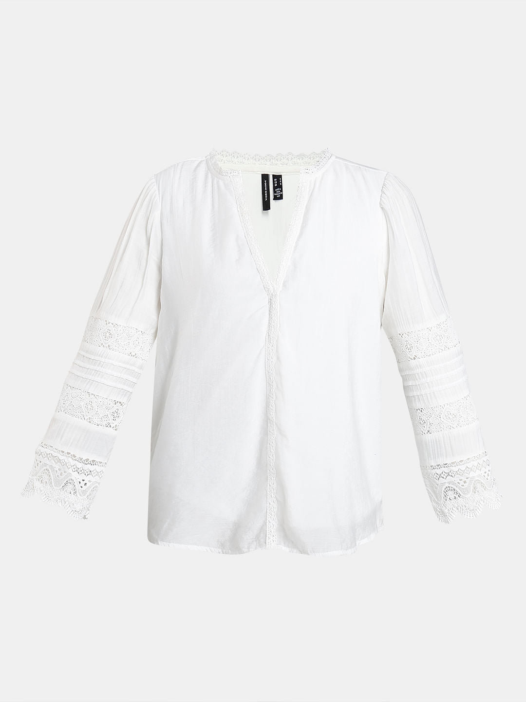 White Lace Detail Top