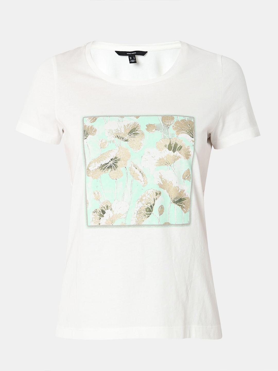 White Graphic Print T-Shirt