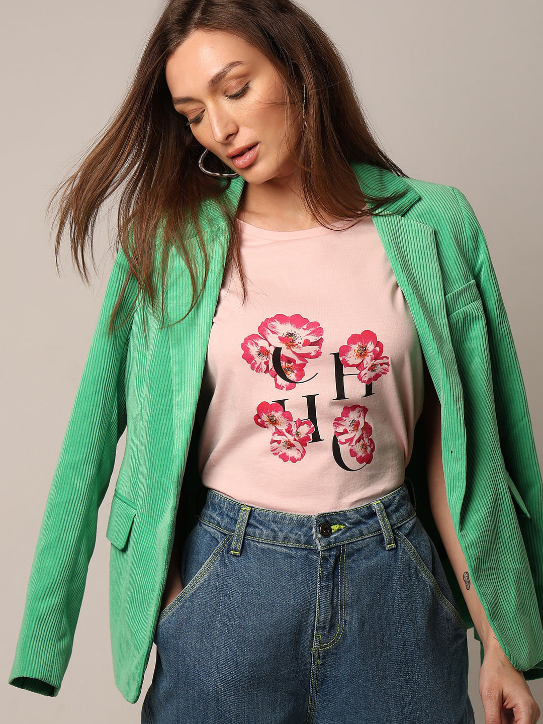 Pink Floral Print T-Shirt