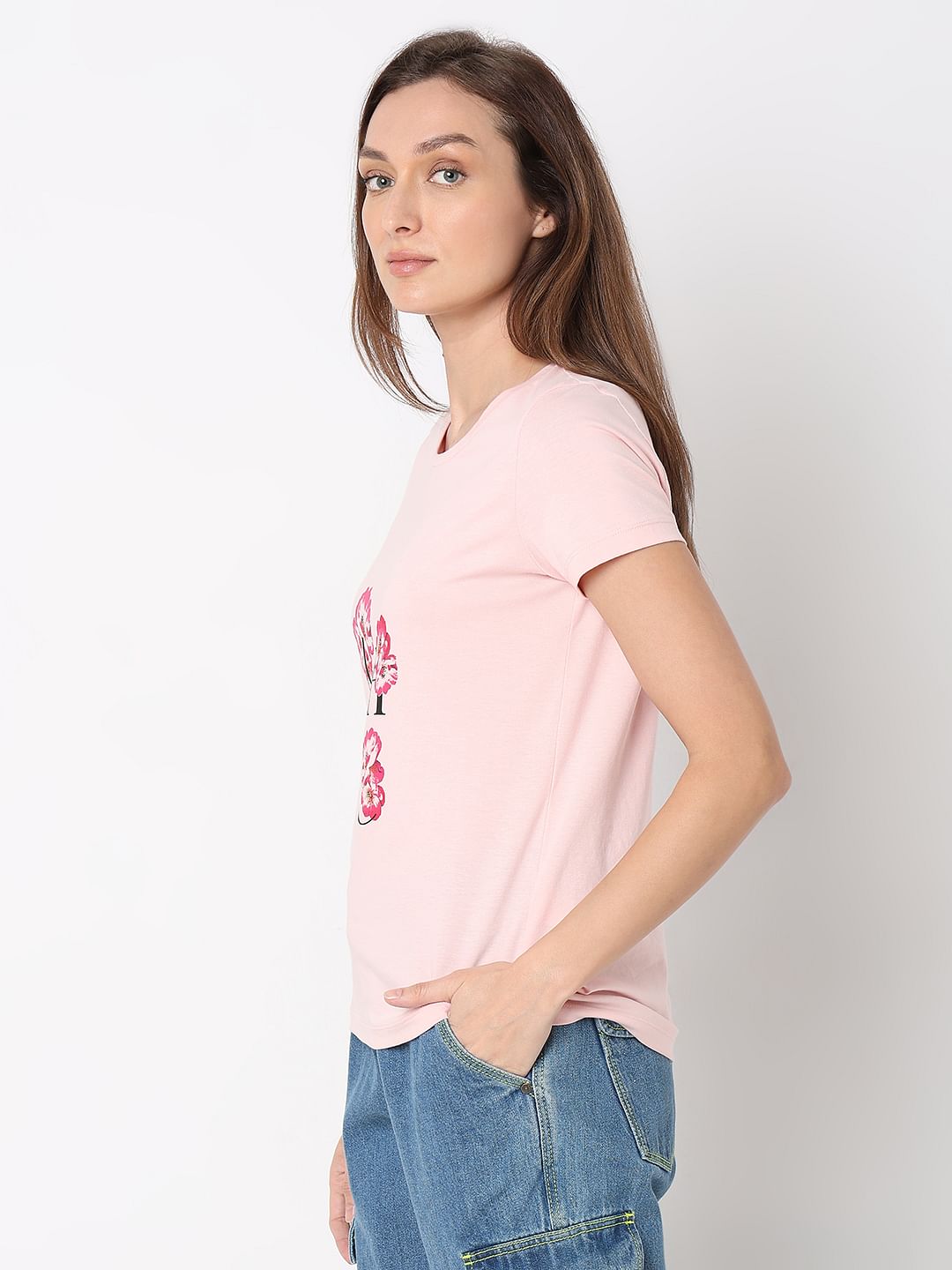 Pink Floral Print T-Shirt