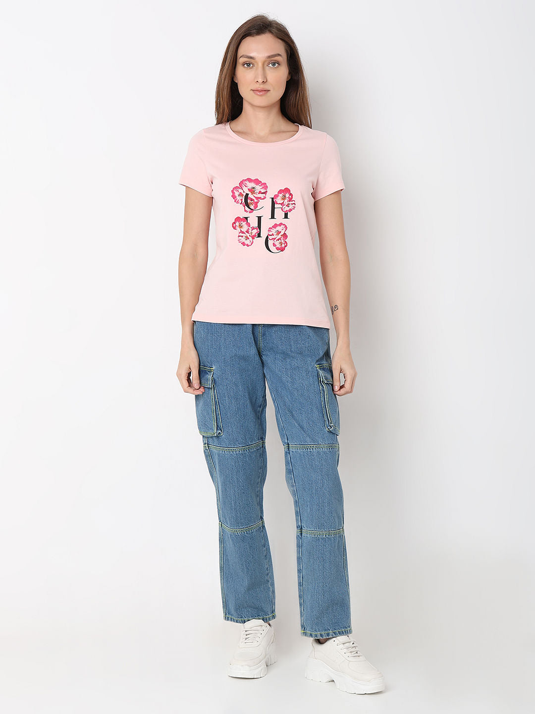 Pink Floral Print T-Shirt