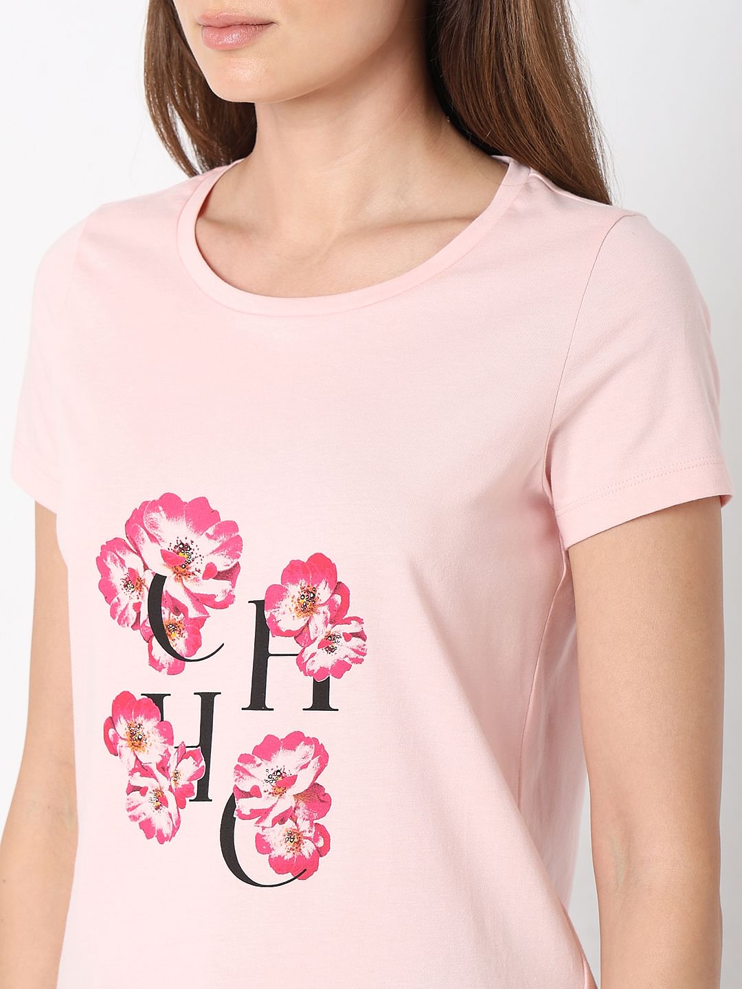 Pink Floral Print T-Shirt