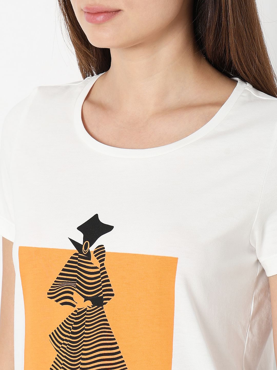 White Graphic Print T-Shirt