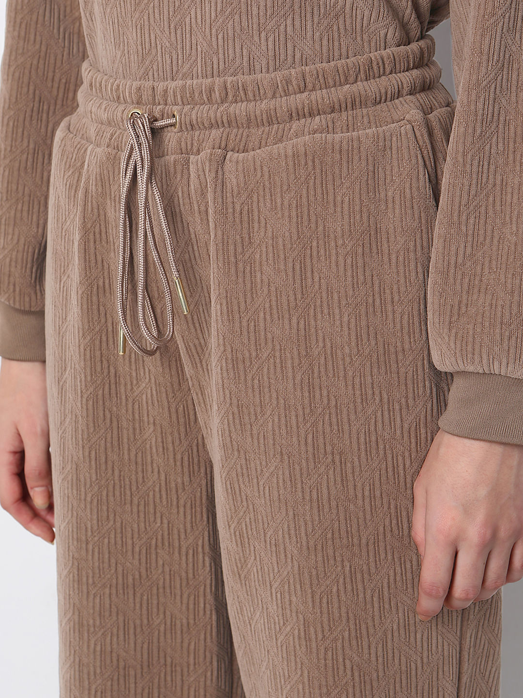 Brown Corduroy Co-Ord Set Sweatpants