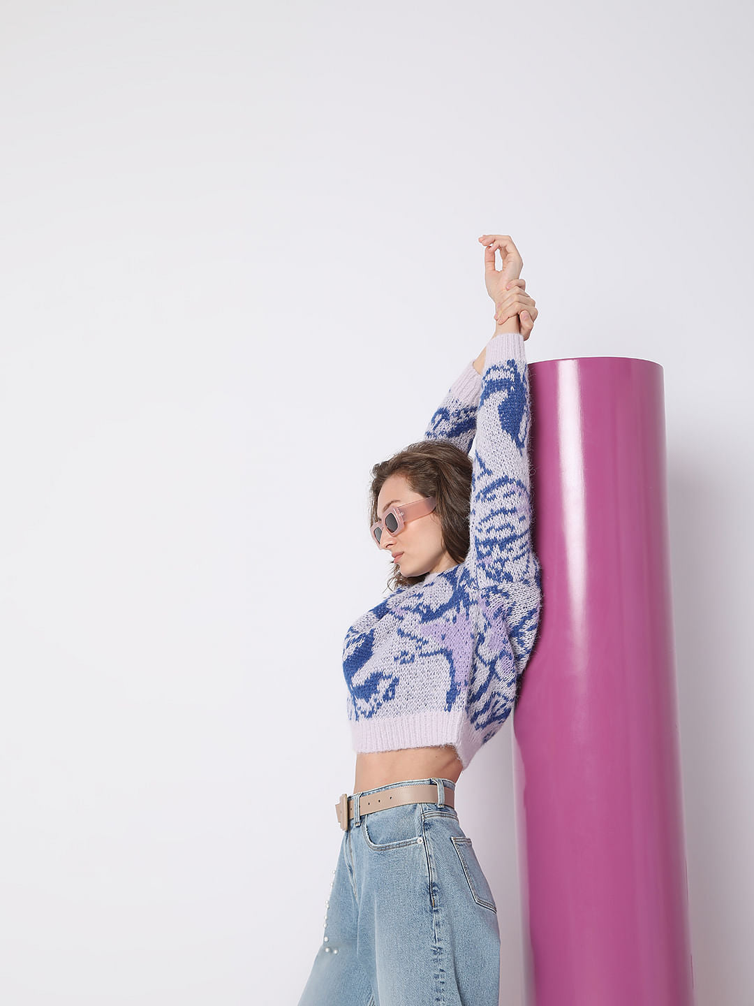 Purple Yarn Dyed Pullover