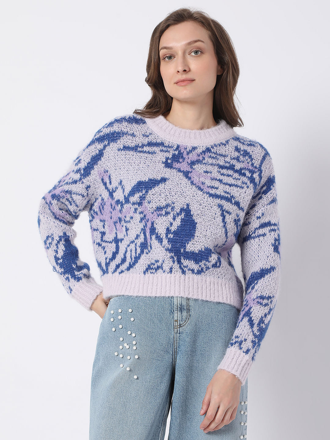 Purple Yarn Dyed Pullover