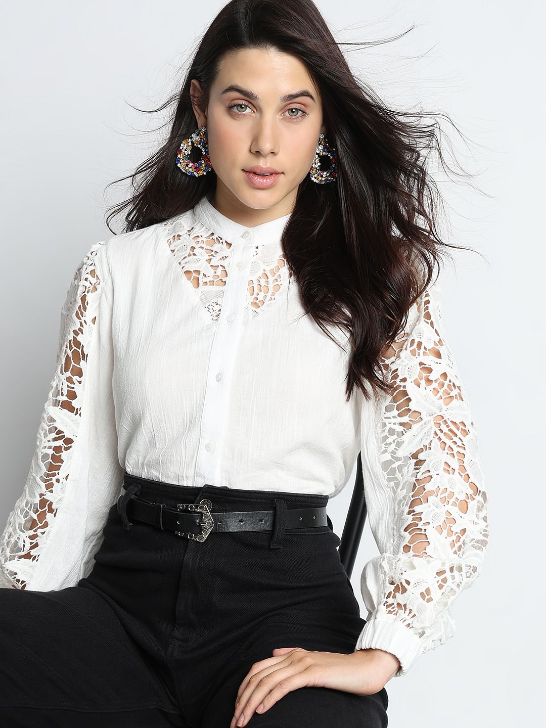 White Lace Cotton Top