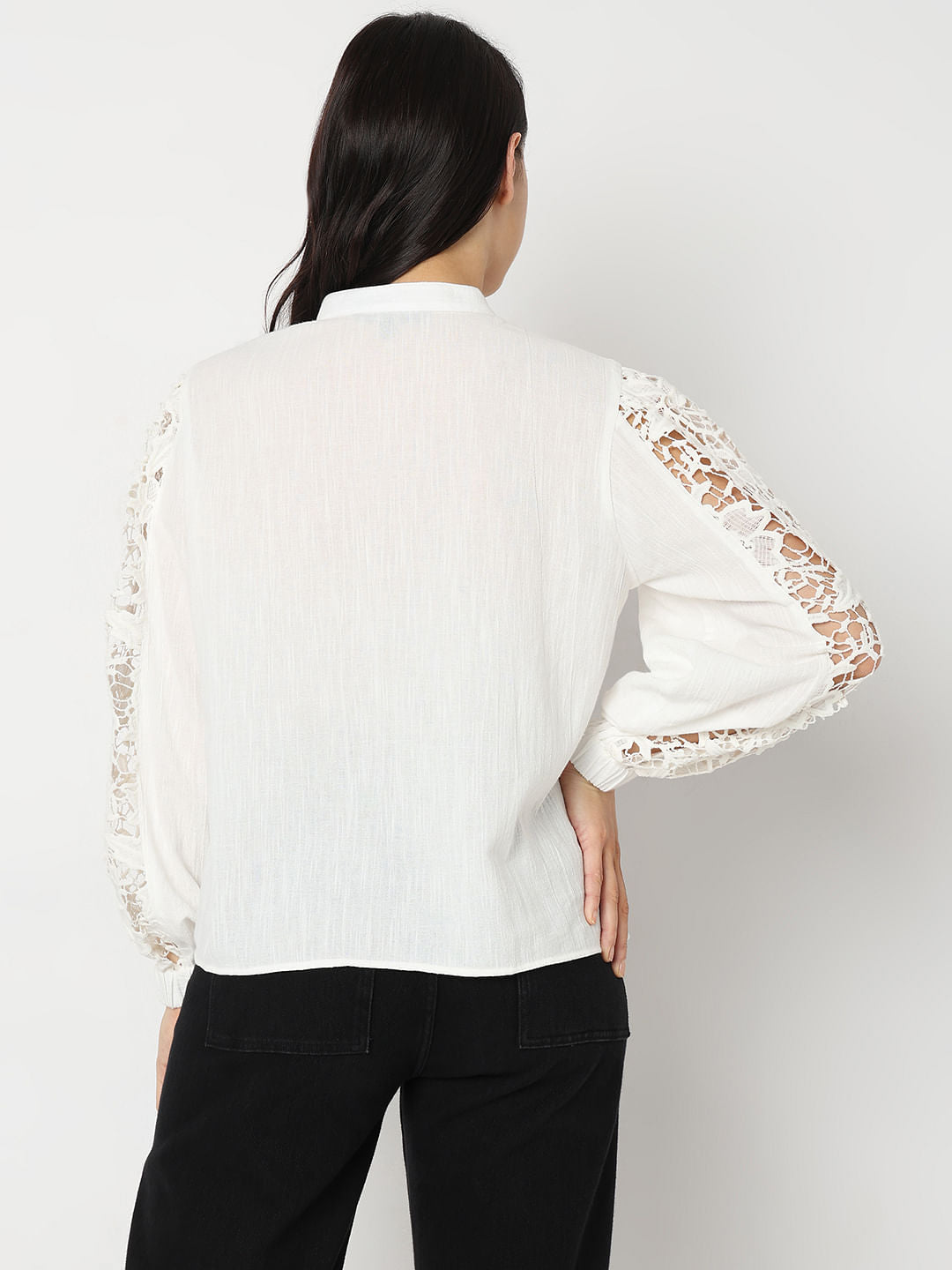 White Lace Cotton Top