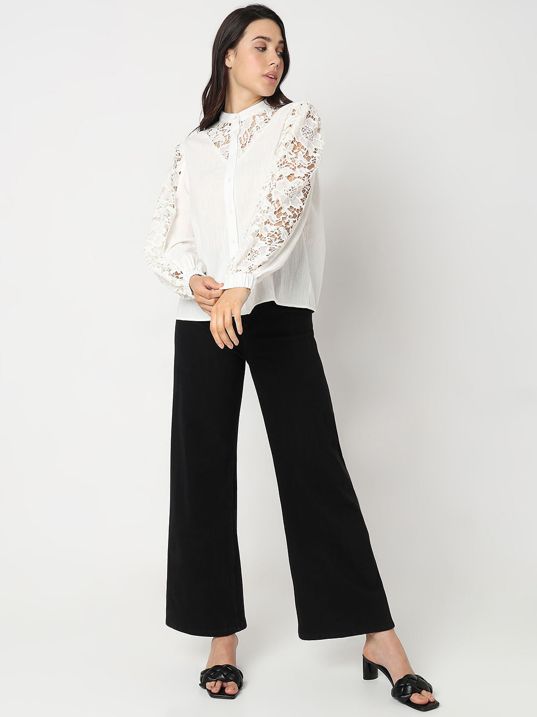 White Lace Cotton Top