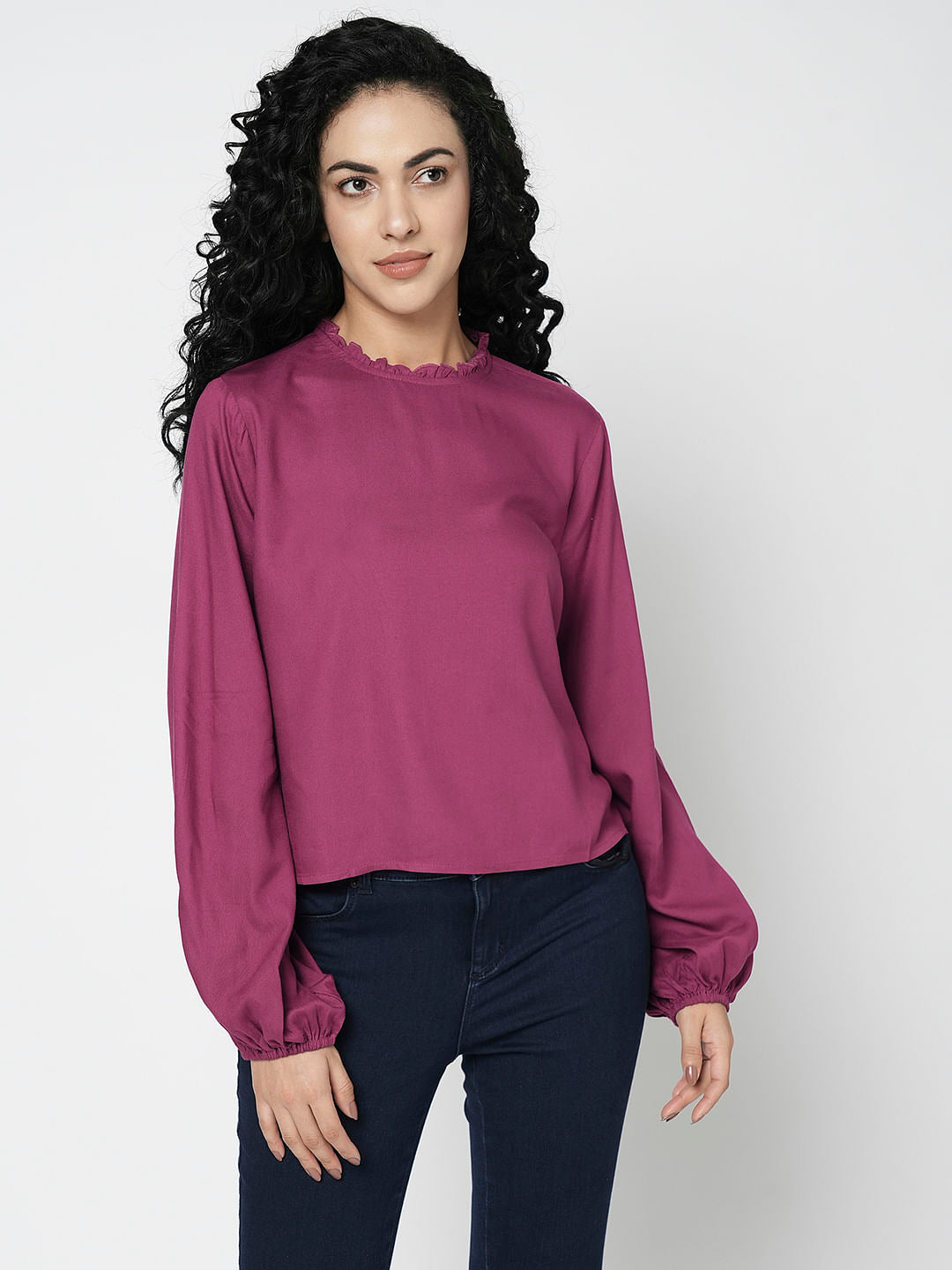 I.Scenery By Vero Moda Pink Full Sleeves Top