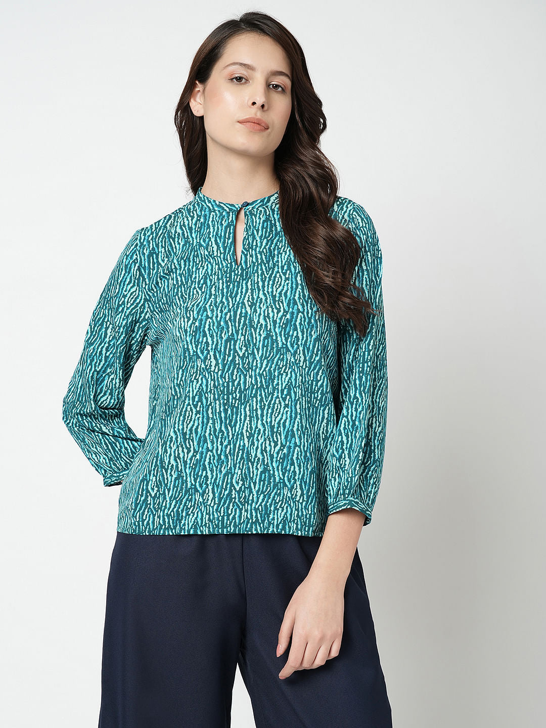 I.Scenery By Vero Moda Green Printed Top
