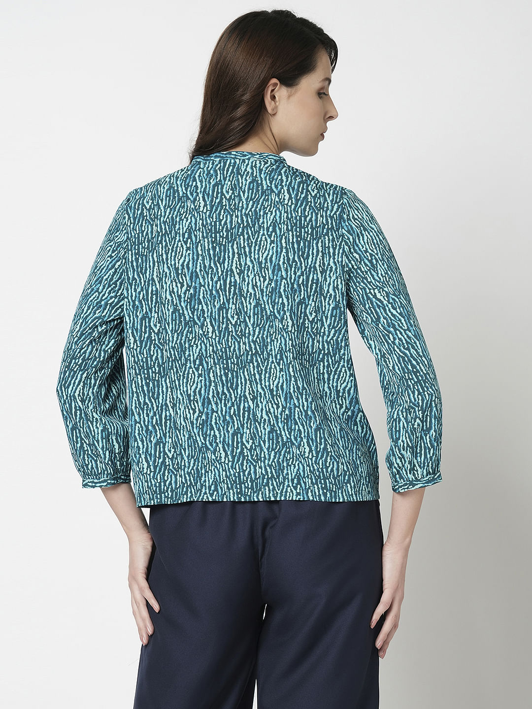 I.Scenery By Vero Moda Green Printed Top