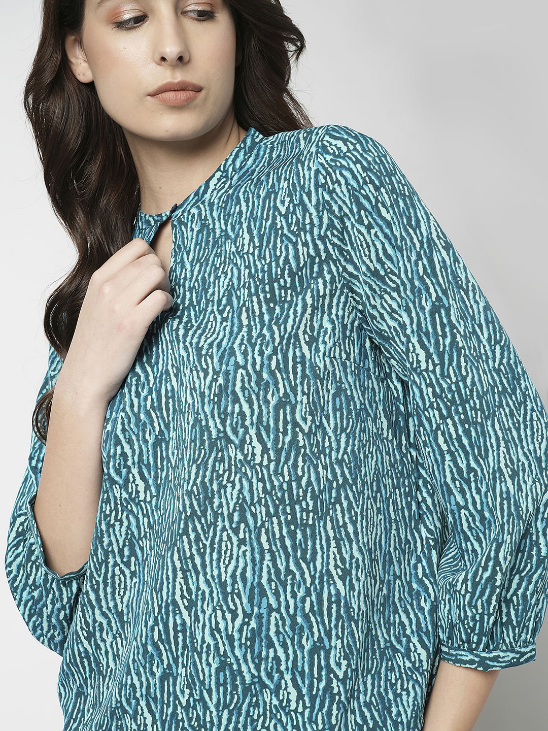 I.Scenery By Vero Moda Green Printed Top
