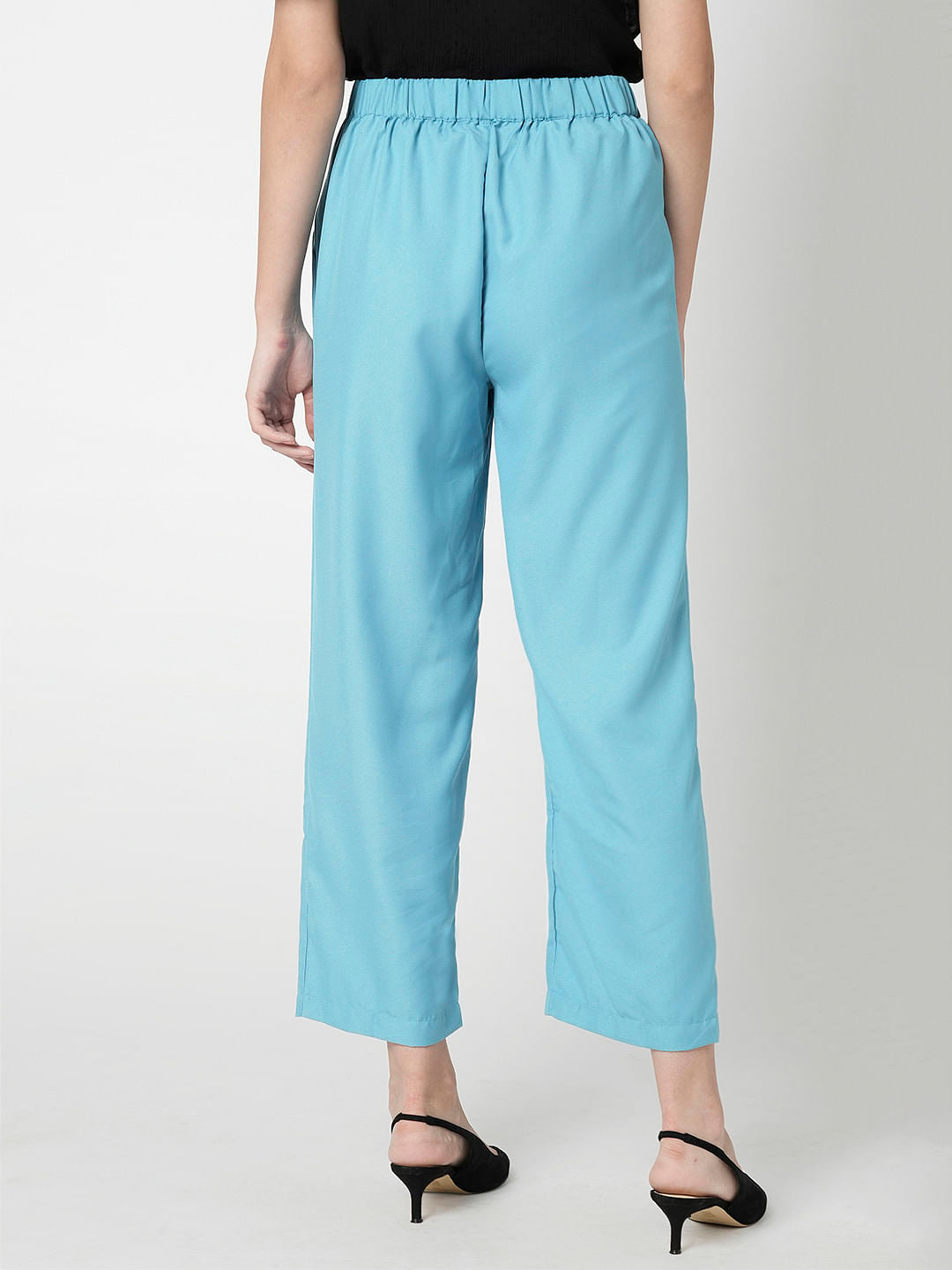 I.Scenery By Vero Moda Blue High Rise Slip On Pants