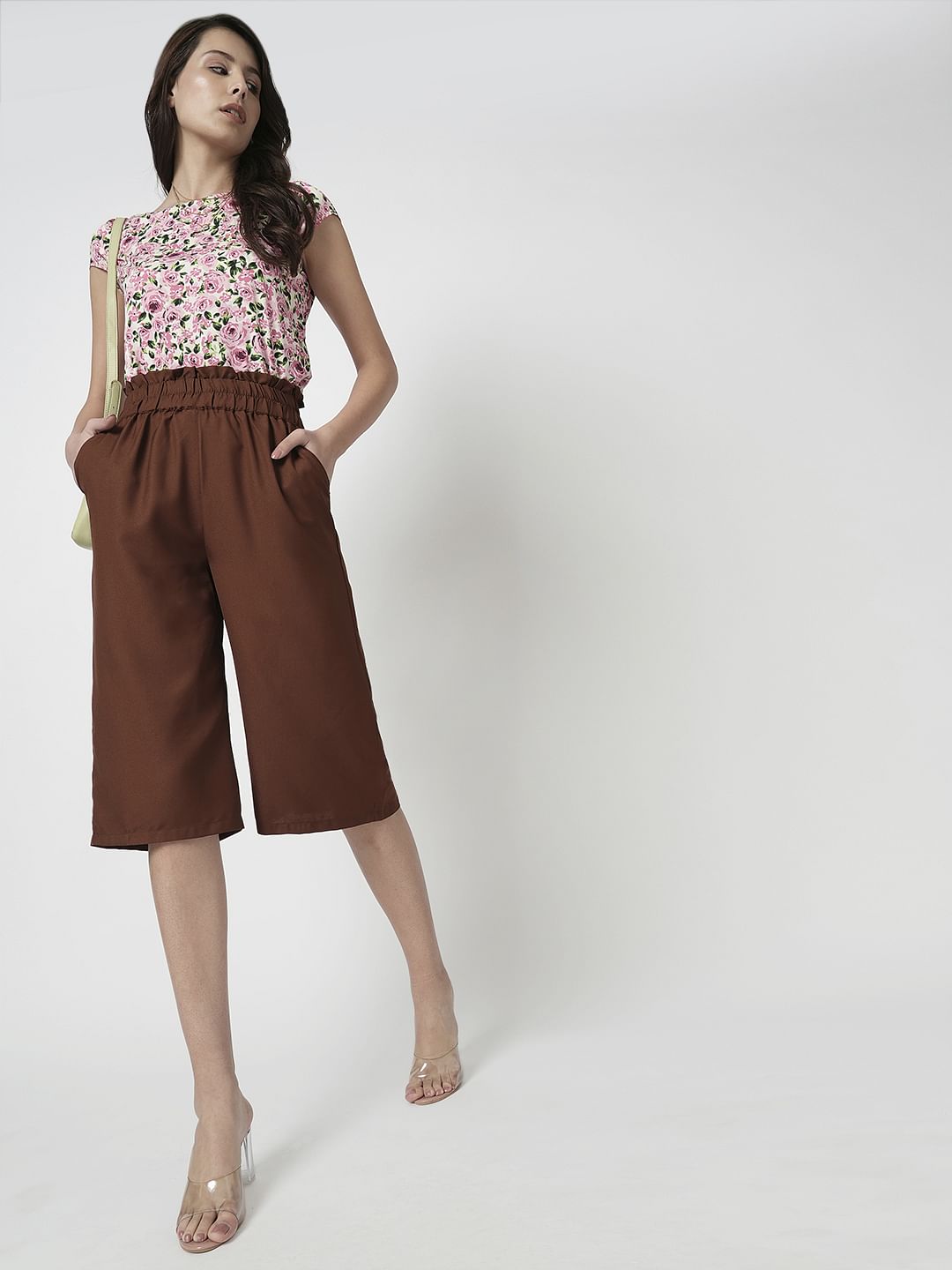 I.Scenery By Vero Moda Brown Slip On Culottes