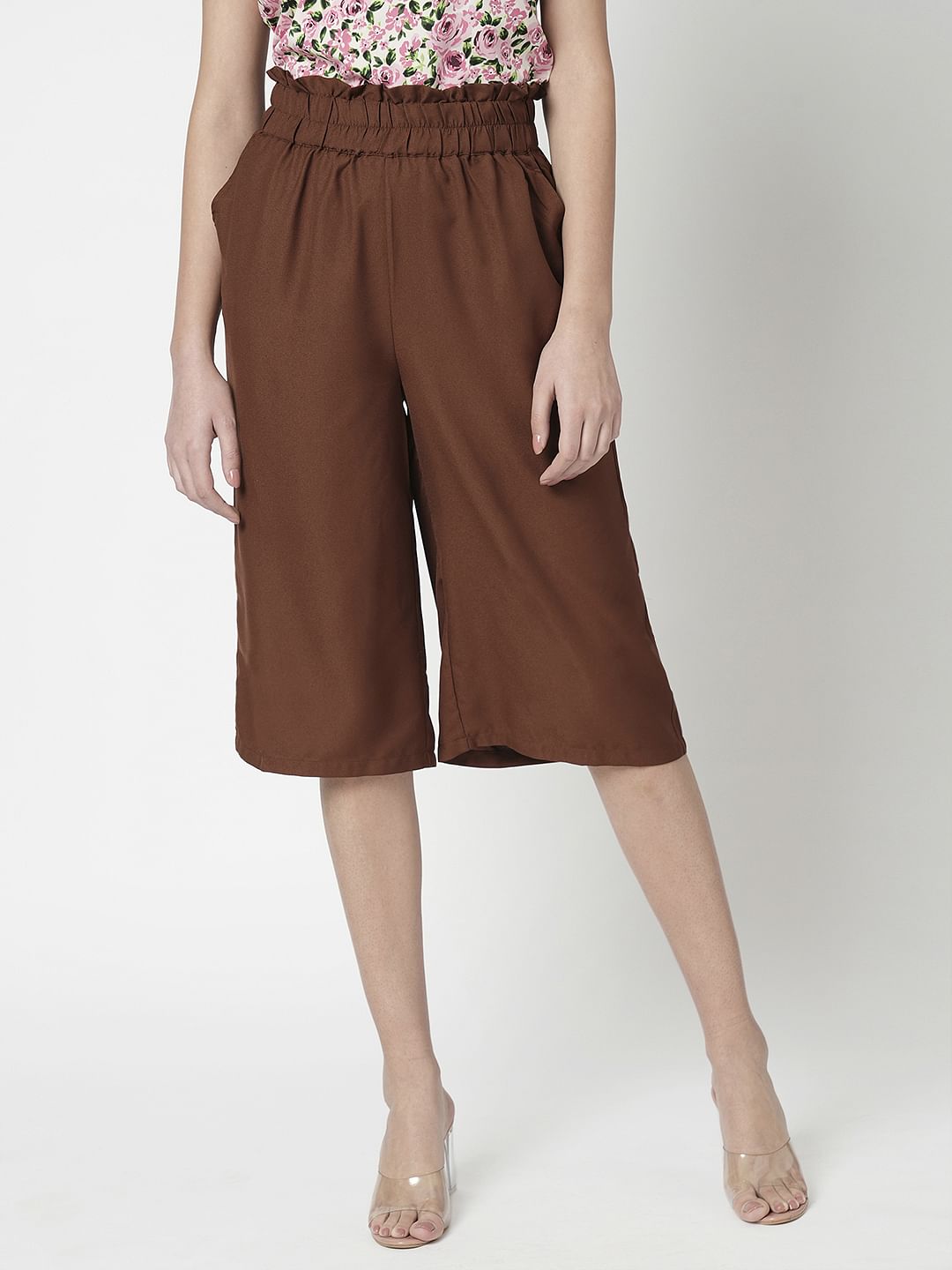 I.Scenery By Vero Moda Brown Slip On Culottes