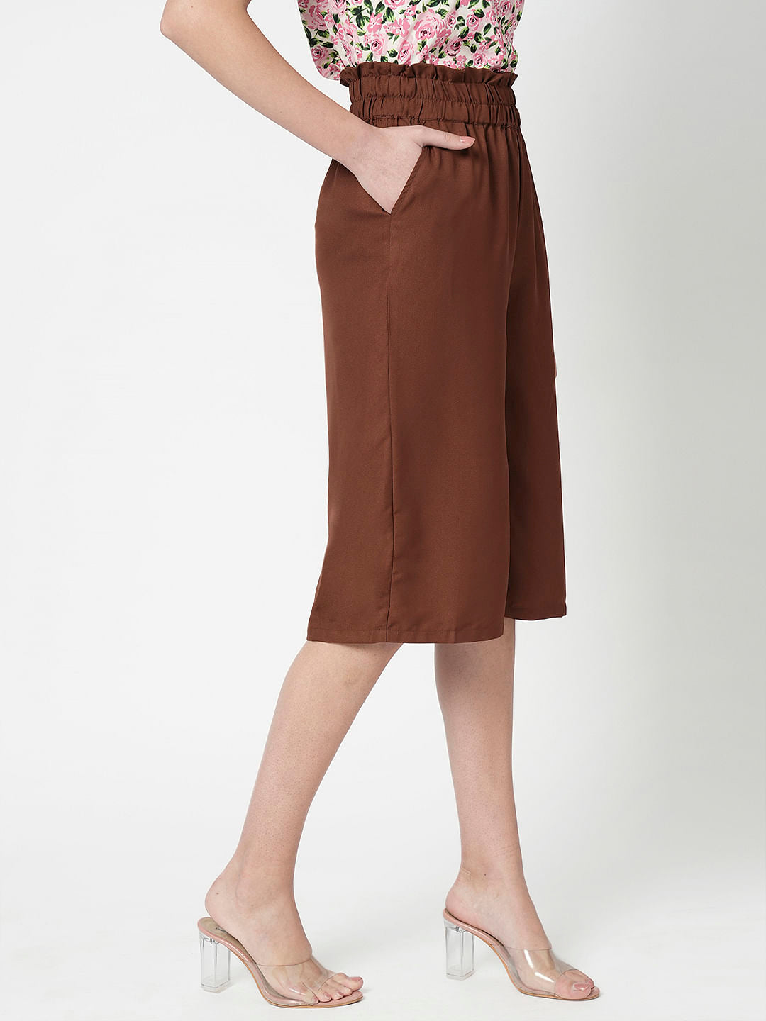 I.Scenery By Vero Moda Brown Slip On Culottes