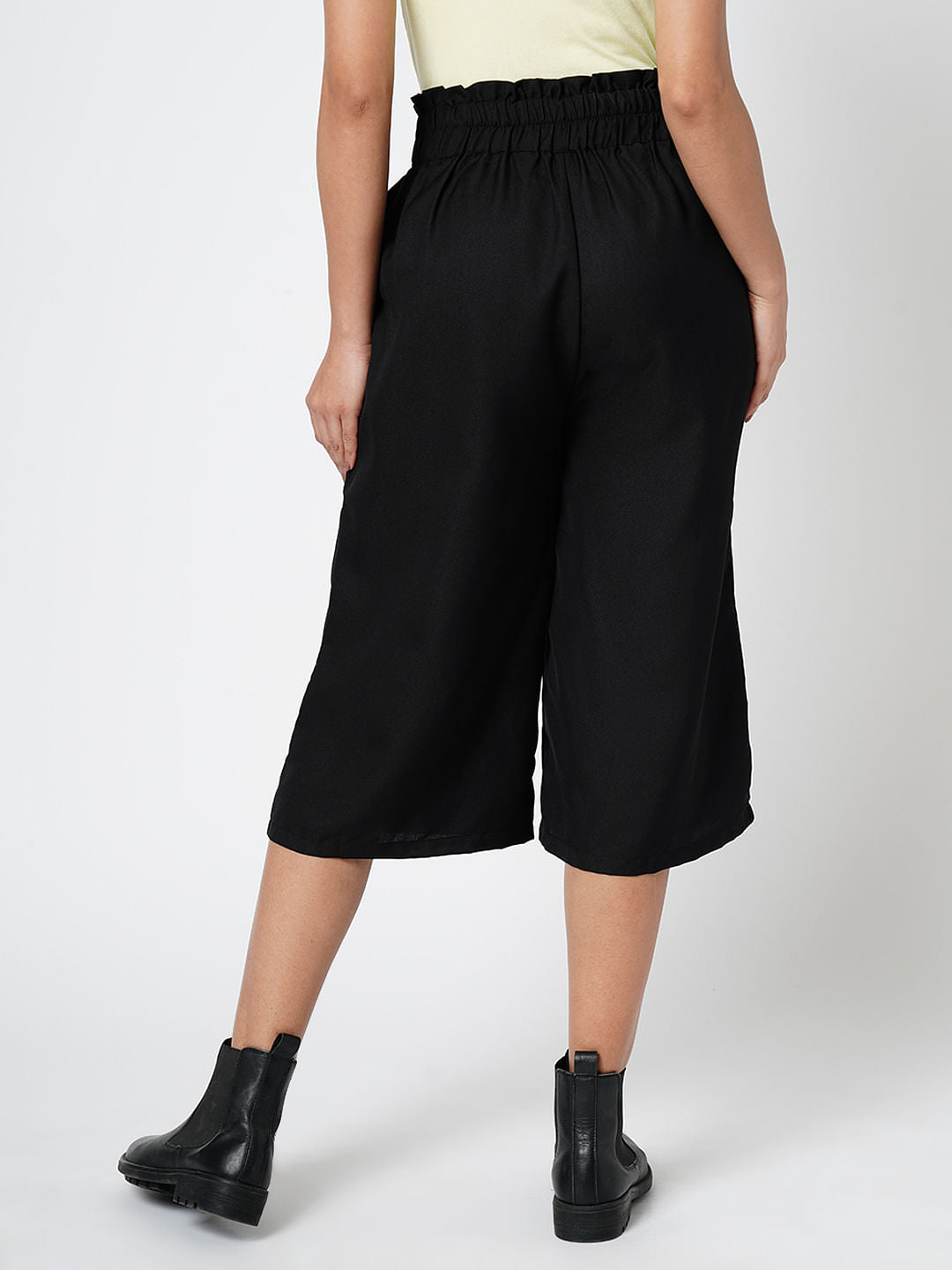 I.Scenery By Vero Moda Black High Rise Culottes