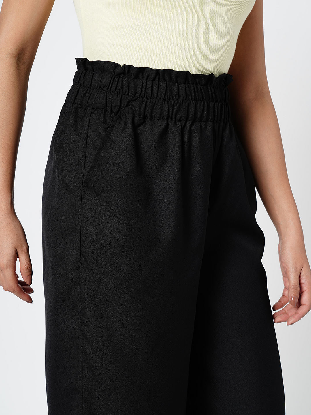 I.Scenery By Vero Moda Black High Rise Culottes