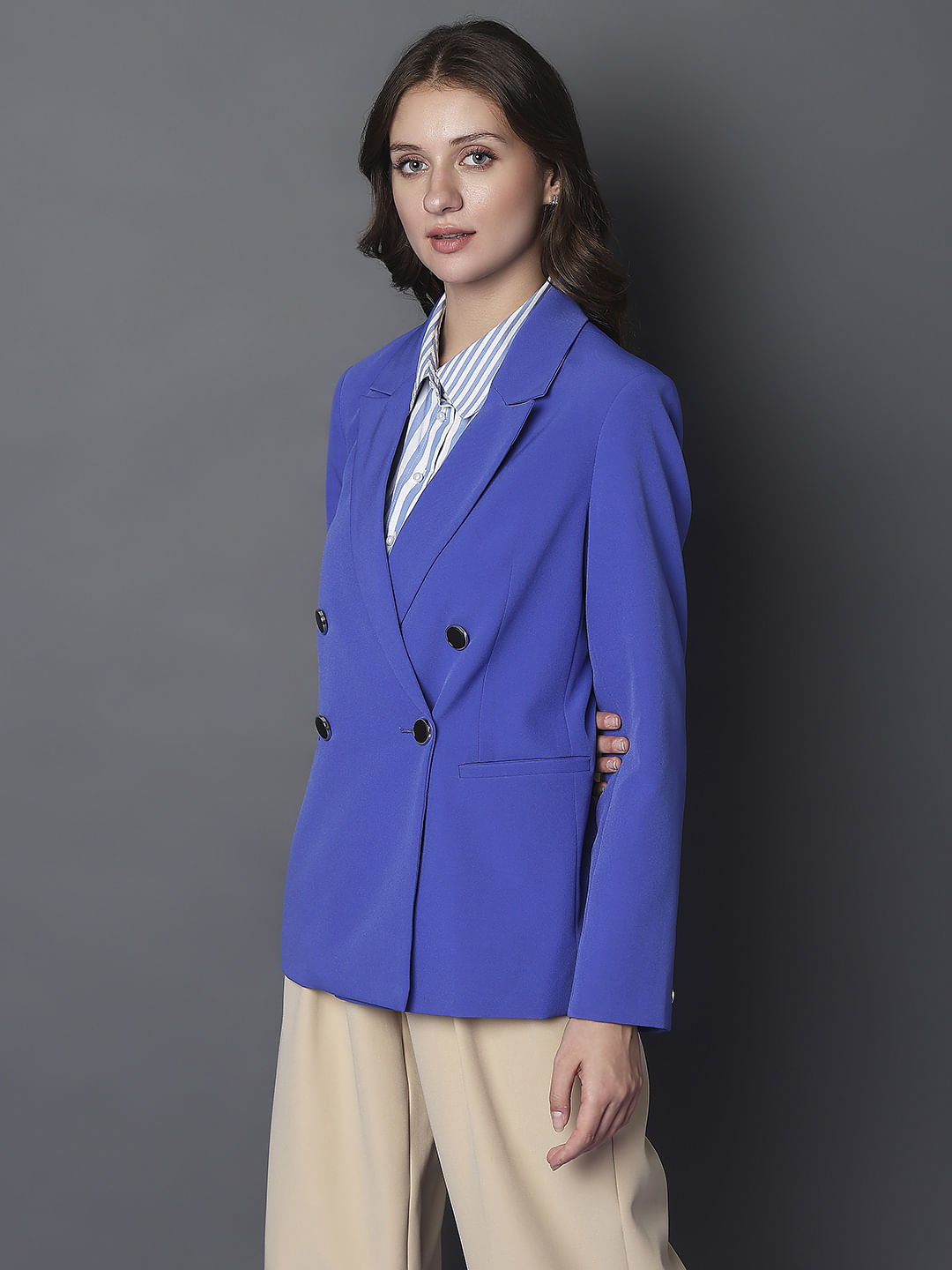 Blue Double Breasted Blazer