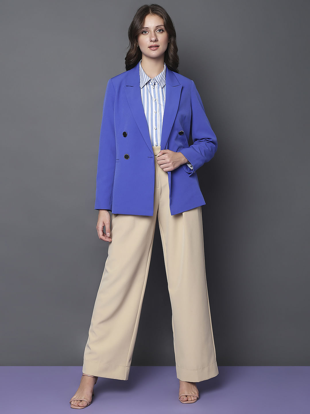 Blue Double Breasted Blazer