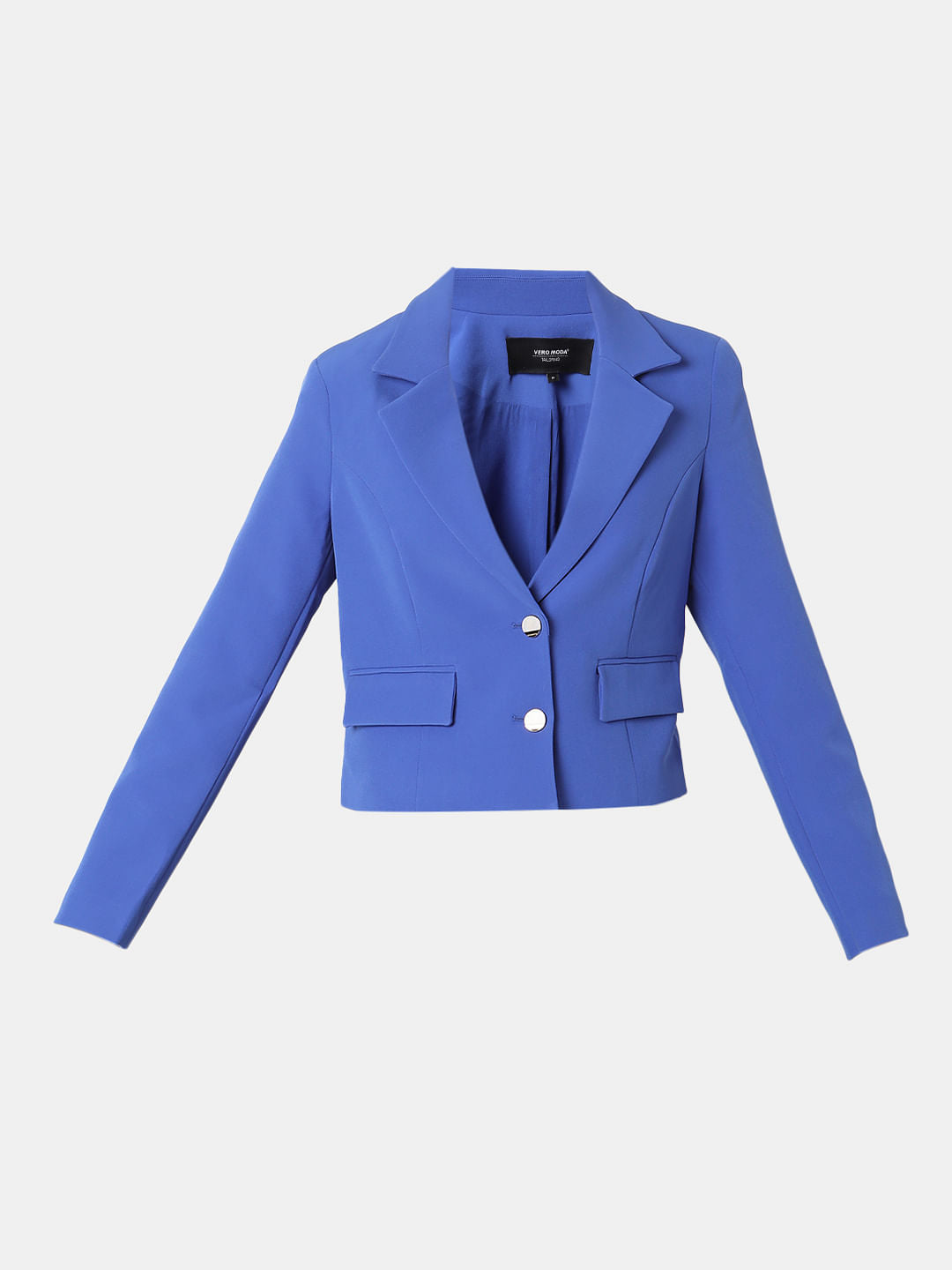 Blue Cropped Tailored Blazer