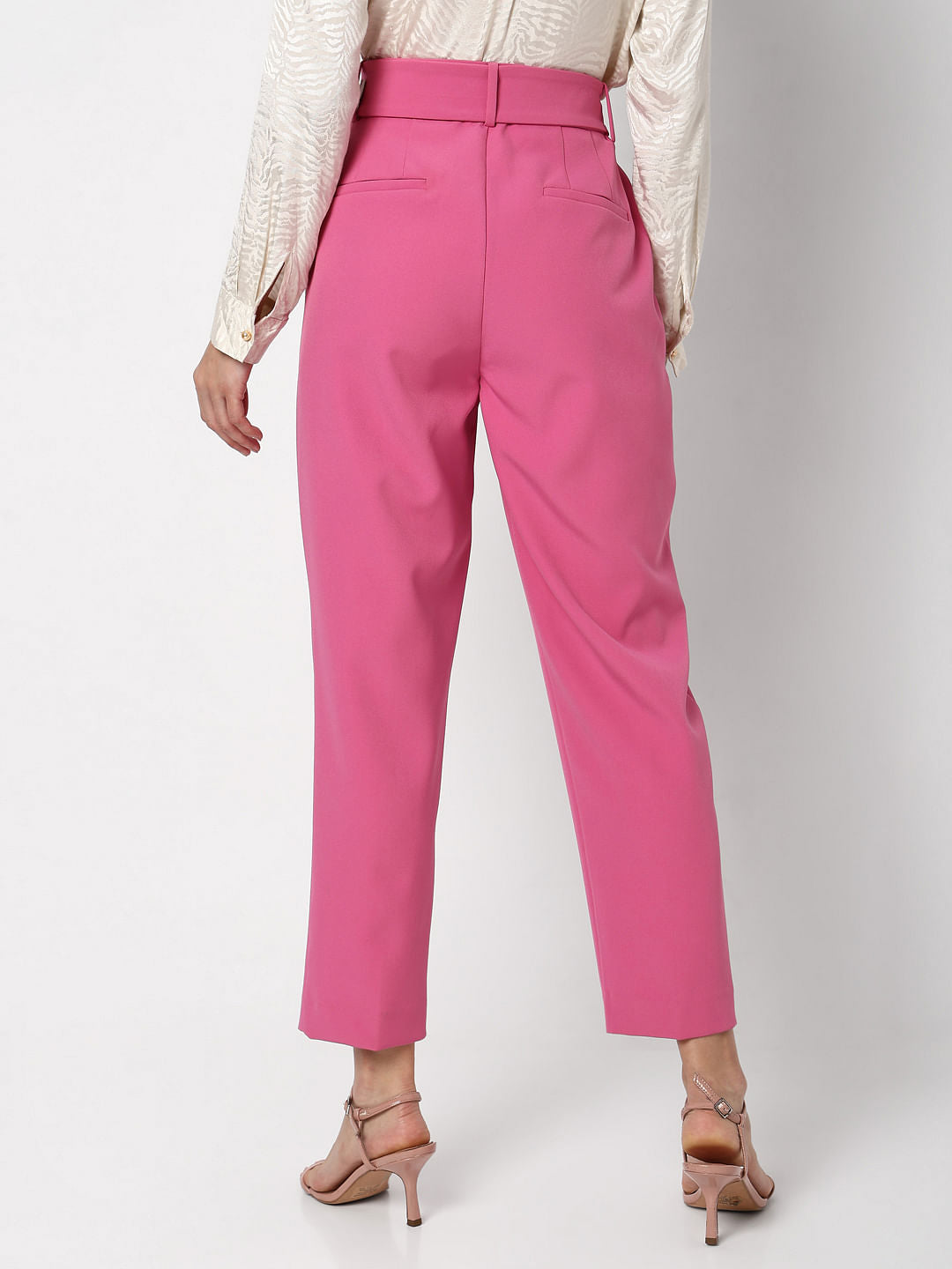 Pink High Rise Tailored Co-Ord Set Pants