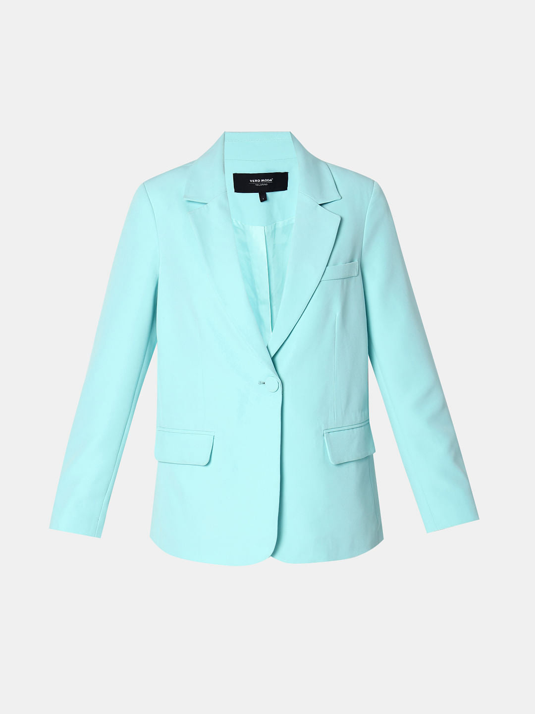 Sky Blue Single Button Blazer