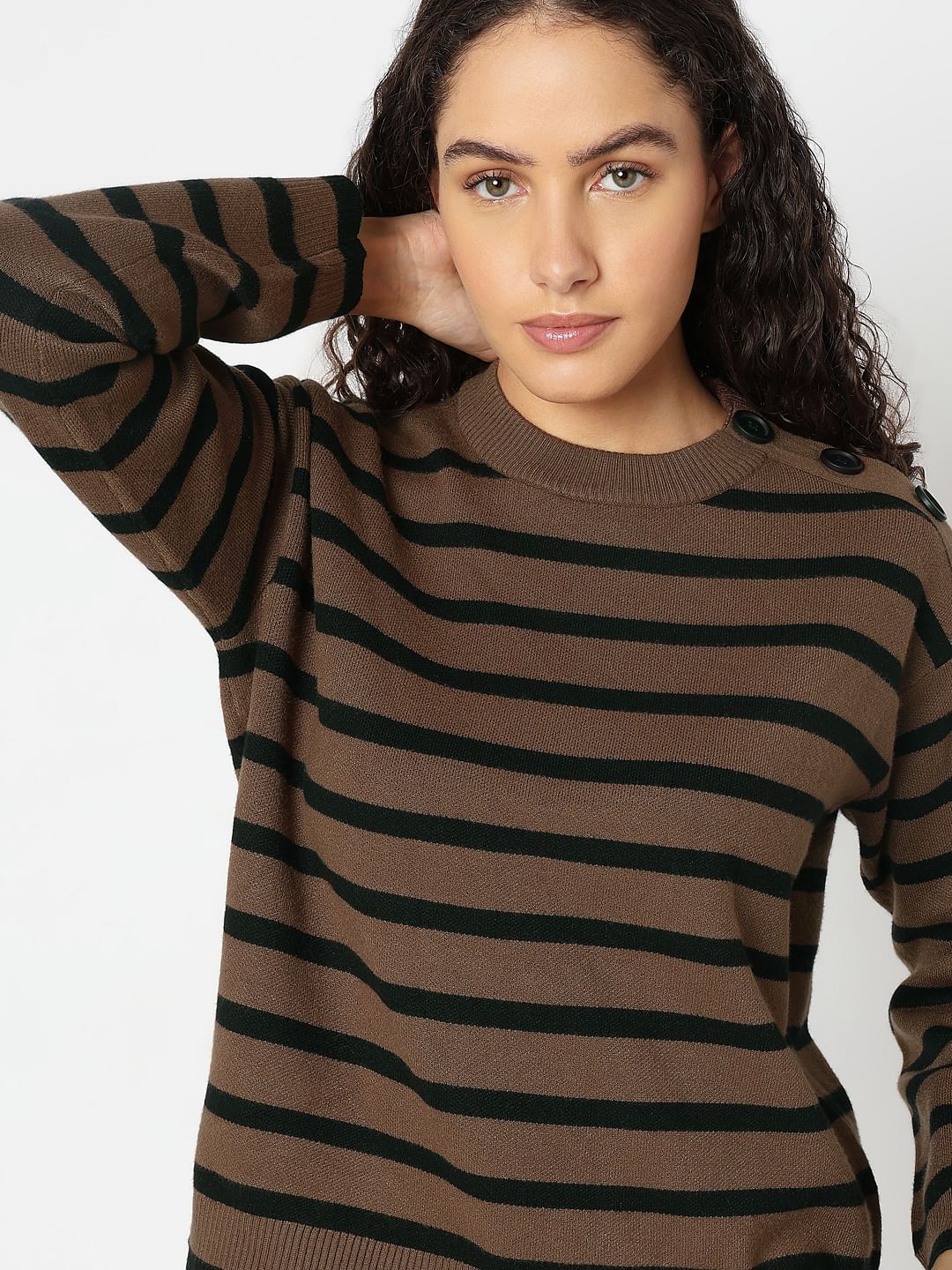 Brown Striped Pullover