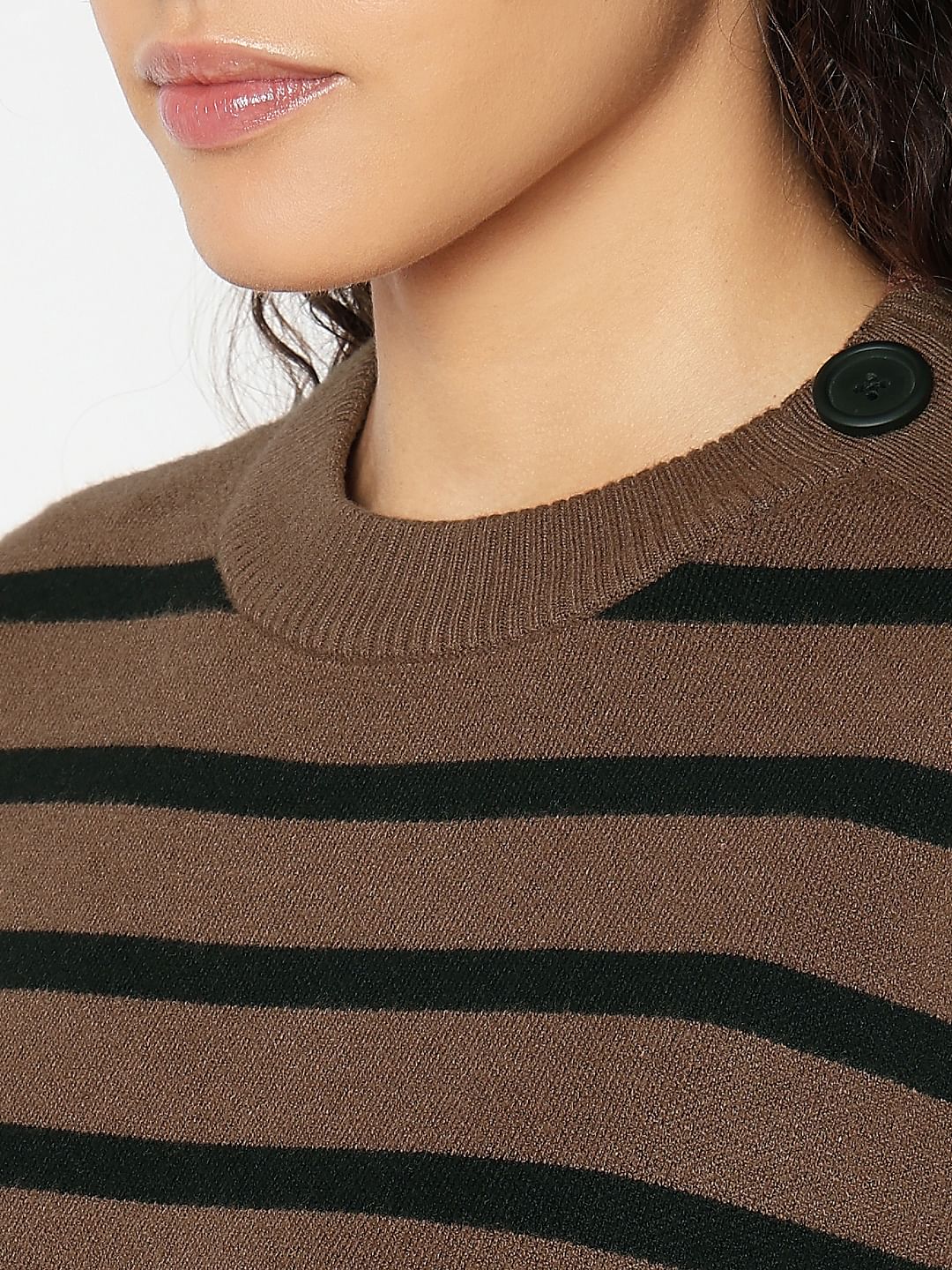 Brown Striped Pullover