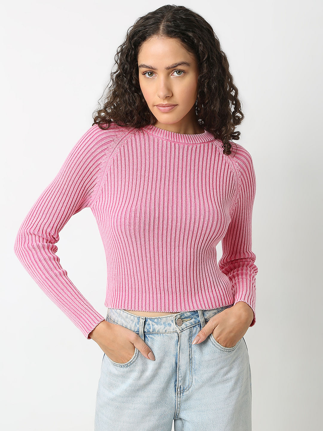 Pink O-Neck Pullover
