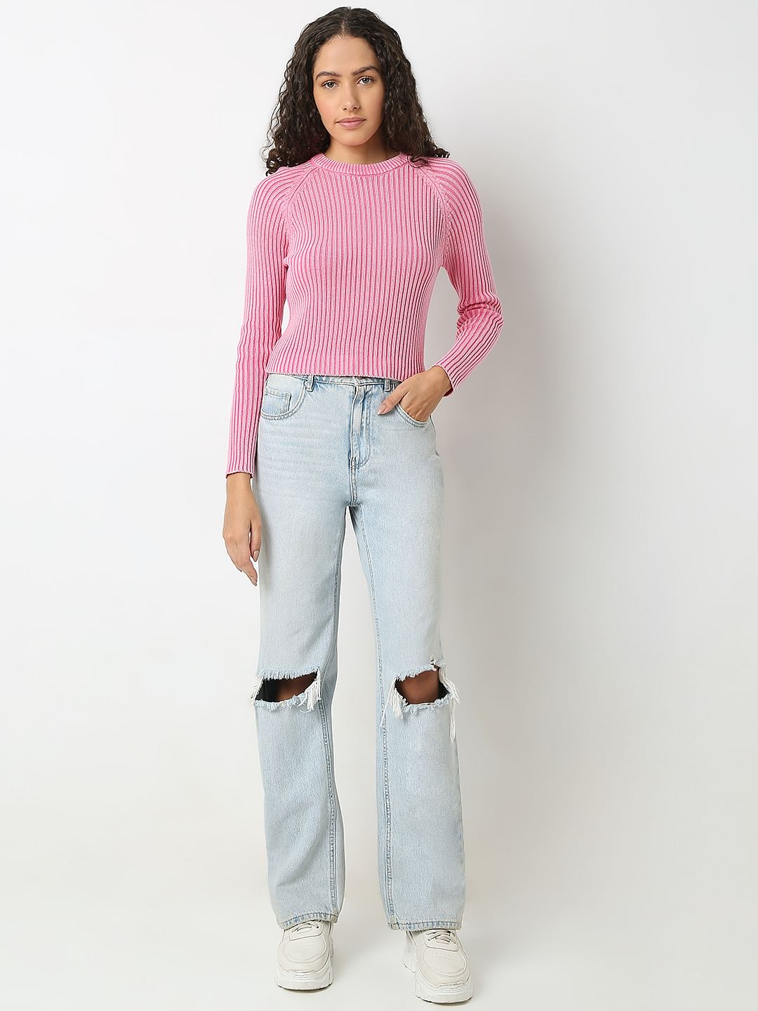Pink O-Neck Pullover