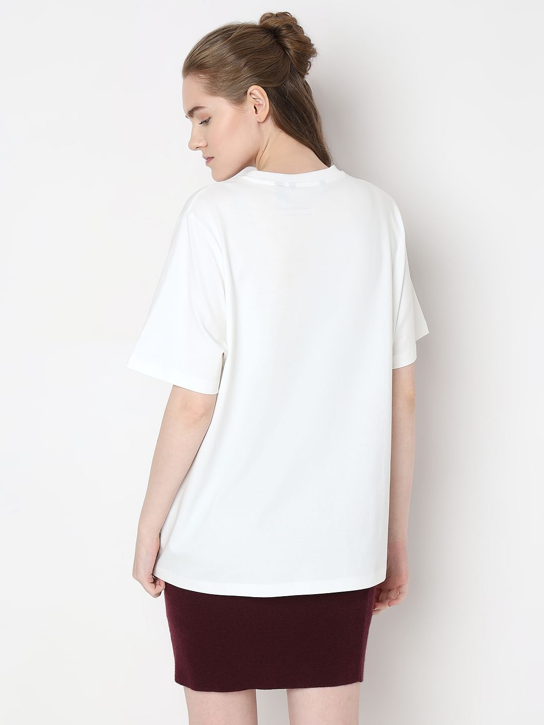 White Text Print Organic Cotton T-Shirt