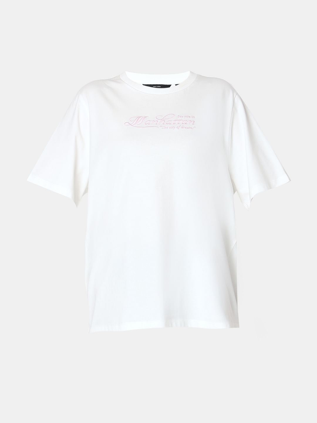 White Text Print Organic Cotton T-Shirt