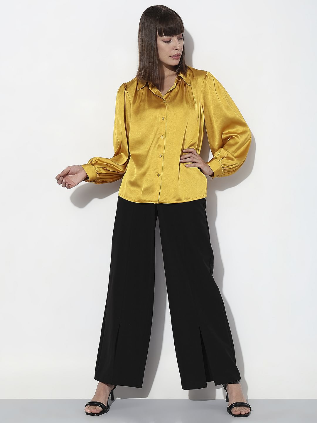 Golden Yellow Satin Shirt
