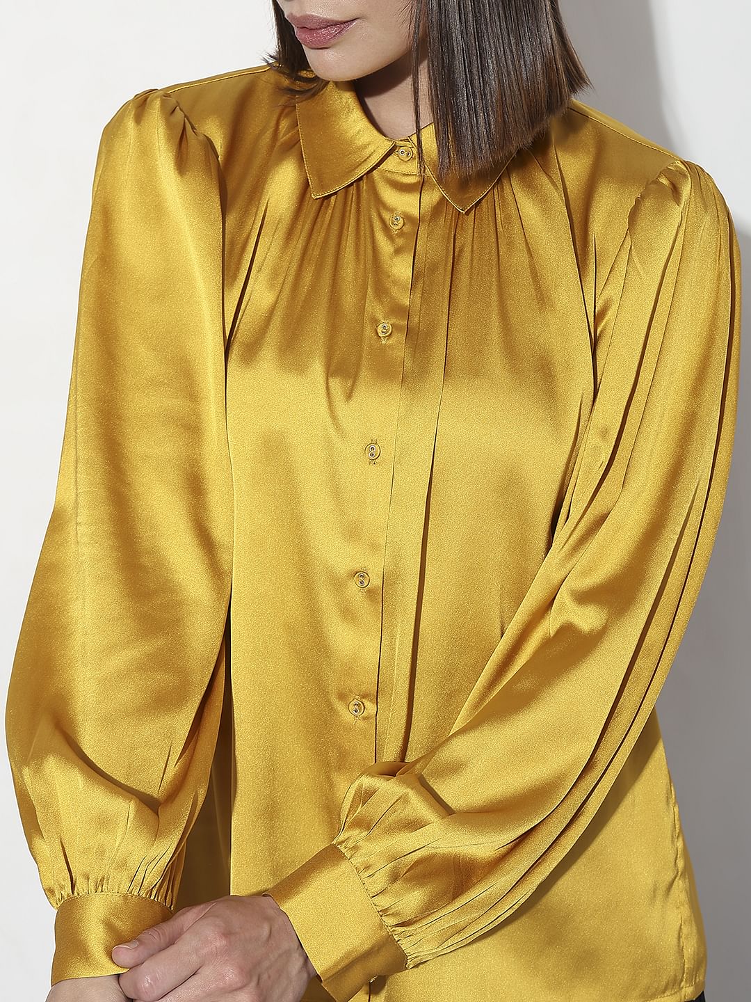 Golden Yellow Satin Shirt