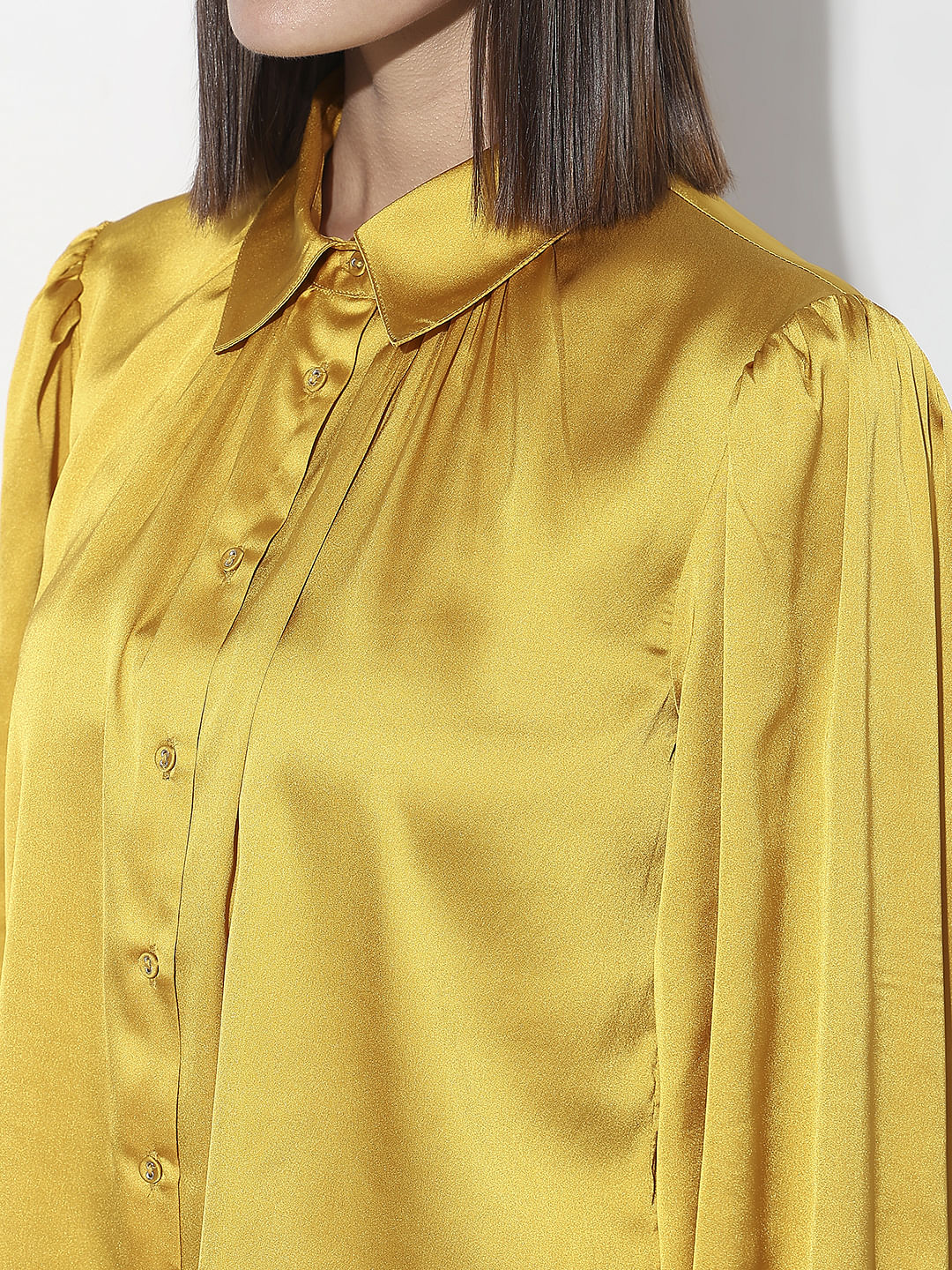 Golden Yellow Satin Shirt