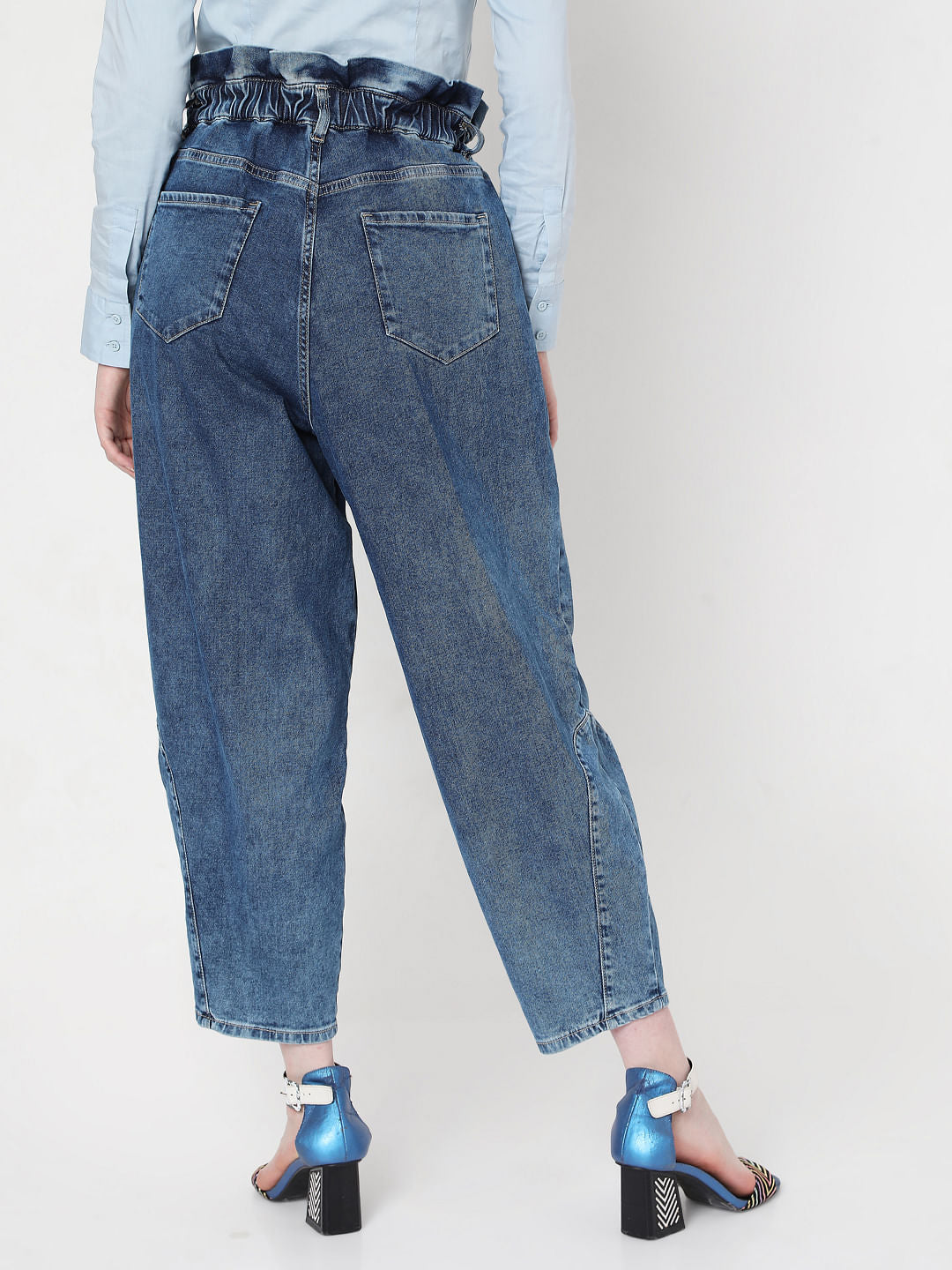 Blue High Rise Mom Jeans