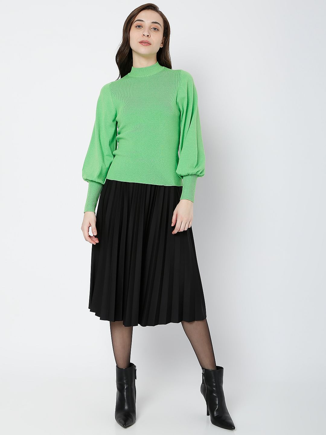 Green High Neck Sweater