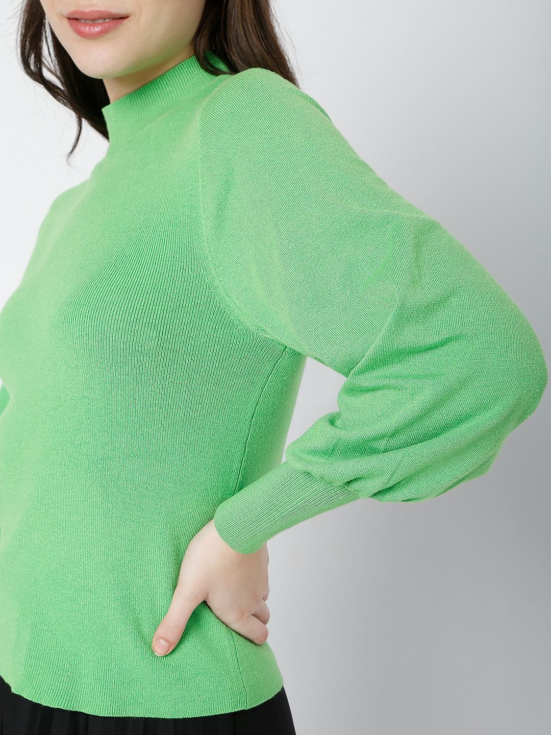 Green High Neck Sweater