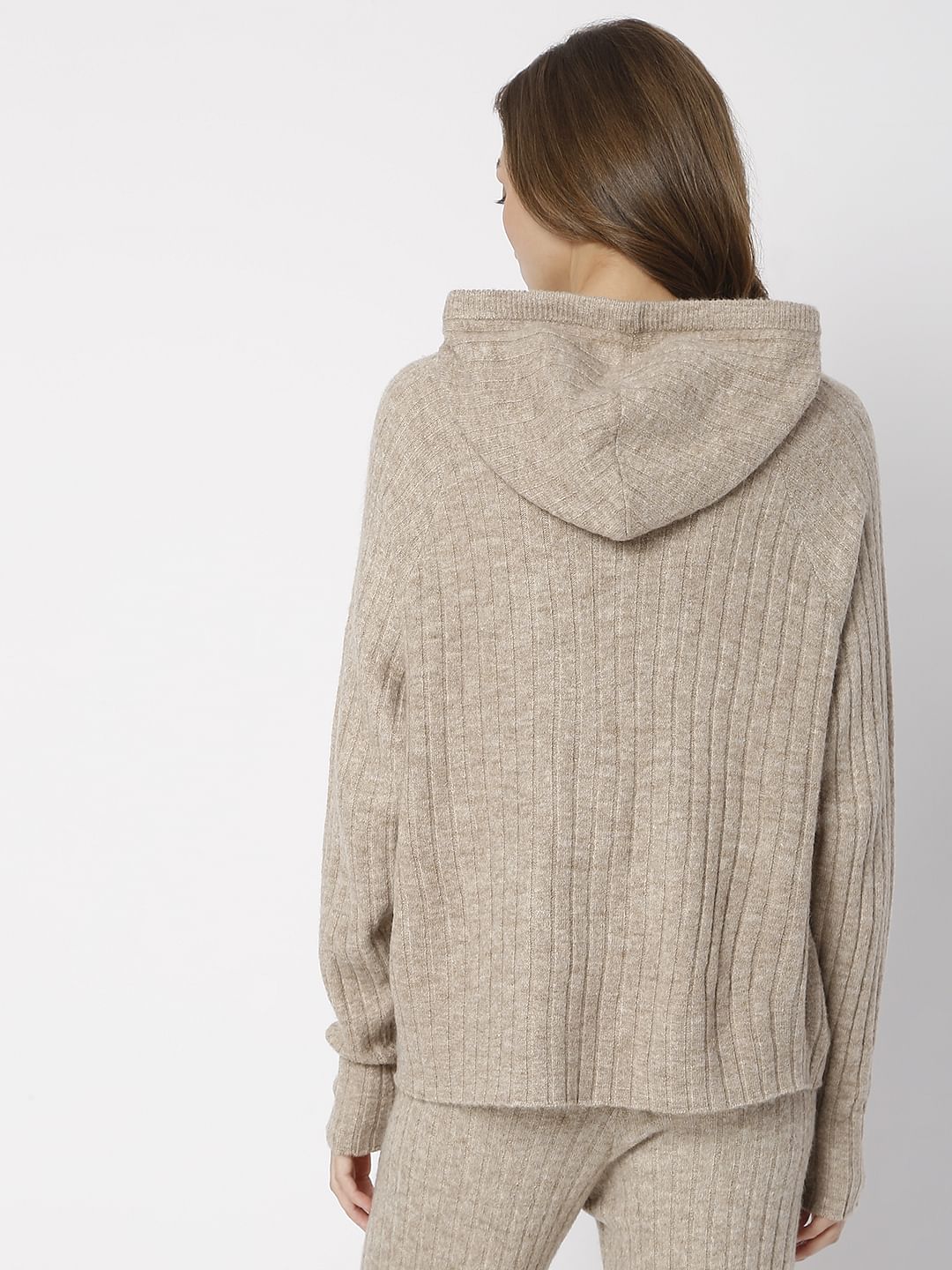 Brown Hooded Co-Ord Sweater