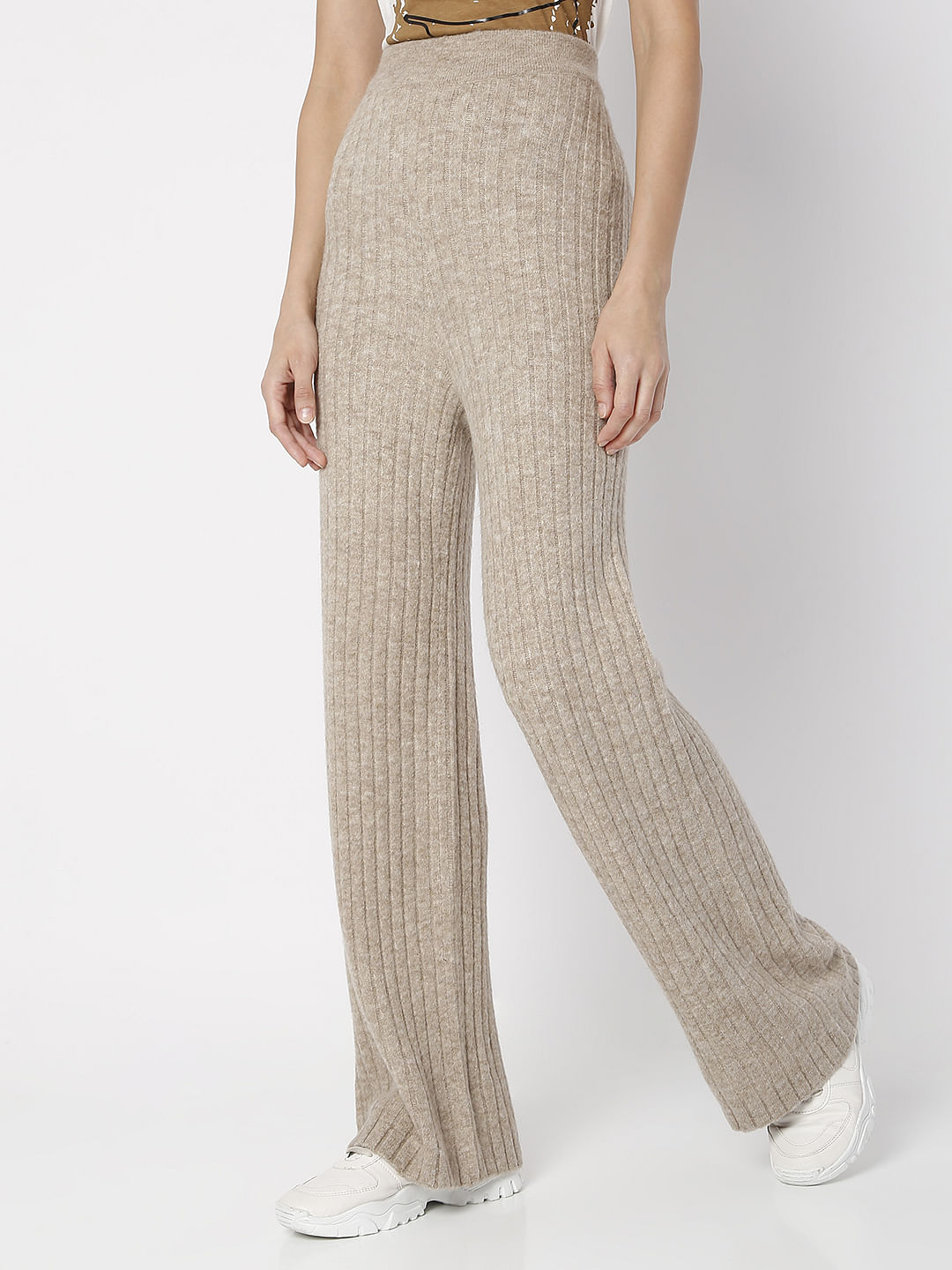 Brown High Rise Wide Leg Co-Ord Pants