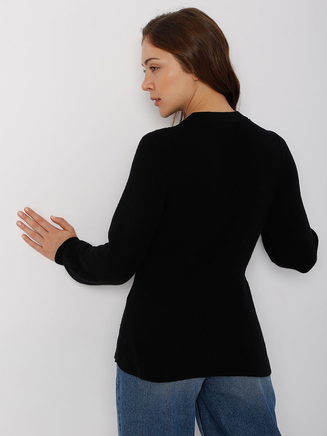 Black Peplum Pullover